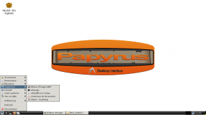 The choice of graphic softwares in the menu of Papyrus live CD
